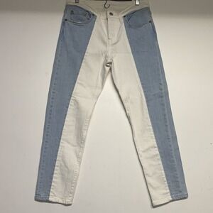 Levis 501 T Two Tone Panelled Tapered Jeans White Blue W27 L26 36190-0011